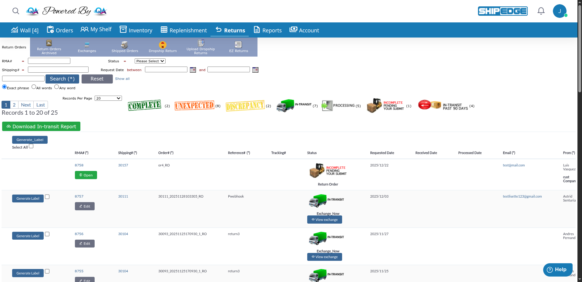 Returns Overview